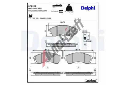 DELPHI Sada brzdov�ch desti�ek DF LP3495, LP3495