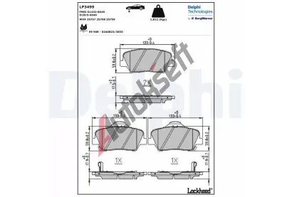 DELPHI Sada brzdovch destiek DF LP3499, LP3499