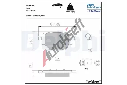 DELPHI Sada brzdovch destiek DF LP3646, LP3646