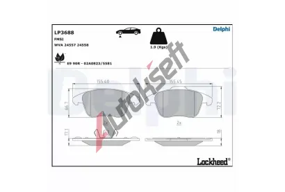 DELPHI Sada brzdovch destiek DF LP3688, LP3688