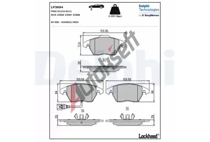 DELPHI Sada brzdovch destiek DF LP3694, LP3694