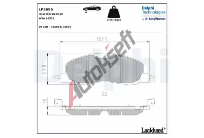 DELPHI Sada brzdovch destiek DF LP3696, LP3696