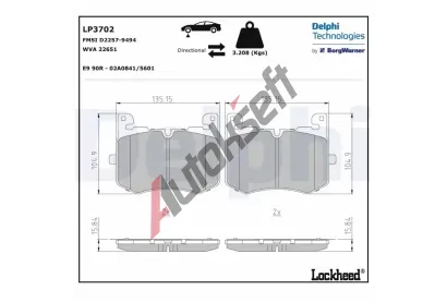 DELPHI Sada brzdov�ch desti�ek DF LP3702, LP3702