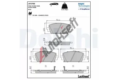 DELPHI Sada brzdovch destiek DF LP3705, LP3705