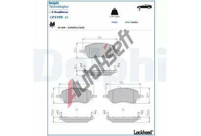 DELPHI Sada brzdovch destiek DF LP3709, LP3709