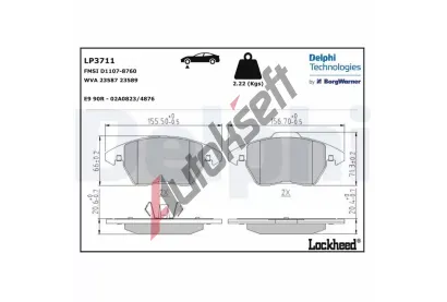 DELPHI Sada brzdovch destiek DF LP3711, LP3711