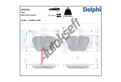 DELPHI Sada brzdovch destiek DF LP3722, LP3722