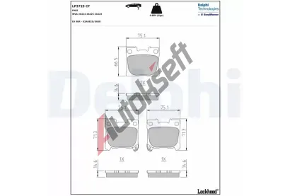 DELPHI Sada brzdovch destiek DF LP3725, LP3725