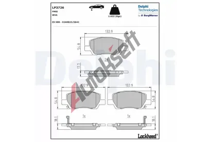 DELPHI Sada brzdovch destiek DF LP3726, LP3726
