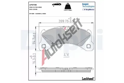 DELPHI Sada brzdovch destiek DF LP3730, LP3730