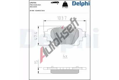 DELPHI Sada brzdovch destiek DF LP3731, LP3731