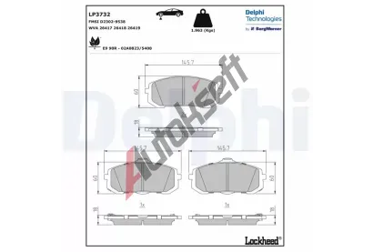 DELPHI Sada brzdovch destiek DF LP3732, LP3732