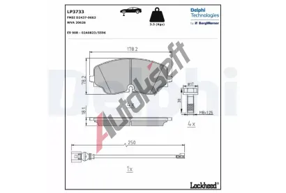 DELPHI Sada brzdovch destiek DF LP3733, LP3733