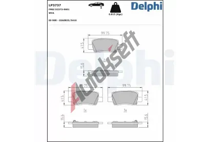DELPHI Sada brzdovch destiek DF LP3737, LP3737