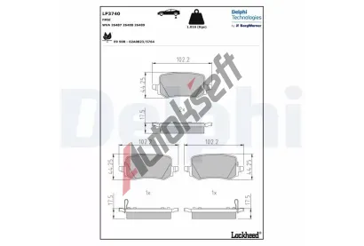 DELPHI Sada brzdovch destiek DF LP3740, LP3740