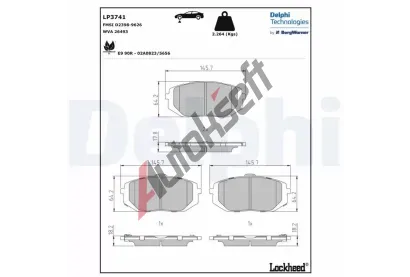 DELPHI Sada brzdovch destiek DF LP3741, LP3741