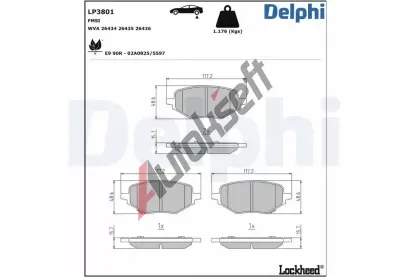 DELPHI Sada brzdovch destiek DF LP3801, LP3801
