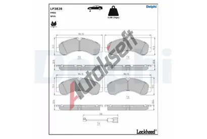 DELPHI Sada brzdovch destiek DF LP3828, LP3828