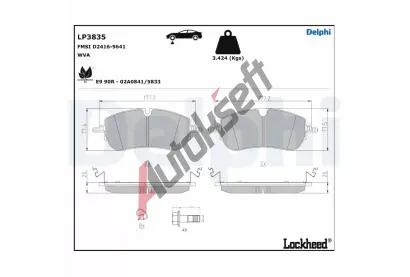 DELPHI Sada brzdovch destiek DF LP3835, LP3835