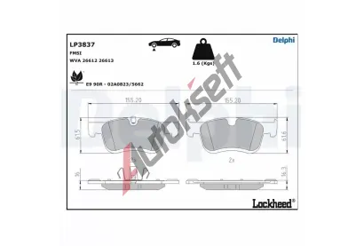 DELPHI Sada brzdovch destiek DF LP3837, LP3837