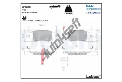 DELPHI Sada brzdovch destiek DF LP3840, LP3840