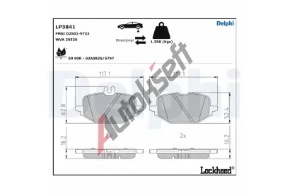 DELPHI Sada brzdovch destiek DF LP3841, LP3841