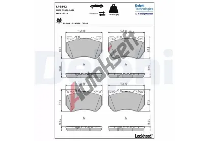 DELPHI Sada brzdovch destiek DF LP3842, LP3842