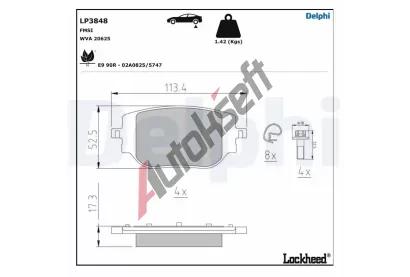 DELPHI Sada brzdovch destiek DF LP3848, LP3848
