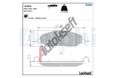 DELPHI Sada brzdovch destiek DF LP3849, LP3849
