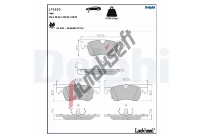 DELPHI Sada brzdovch destiek DF LP3850, LP3850