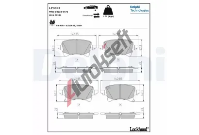 DELPHI Sada brzdovch destiek DF LP3853, LP3853