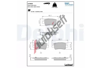 DELPHI Sada brzdovch destiek DF LP3855, LP3855