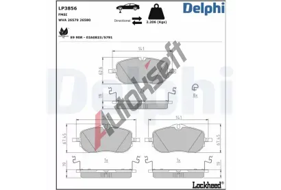 DELPHI Sada brzdovch destiek DF LP3856, LP3856