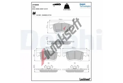 DELPHI Sada brzdovch destiek DF LP3858, LP3858
