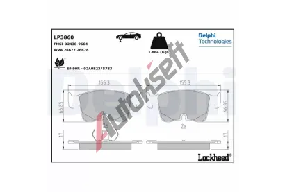 DELPHI Sada brzdovch destiek DF LP3860, LP3860