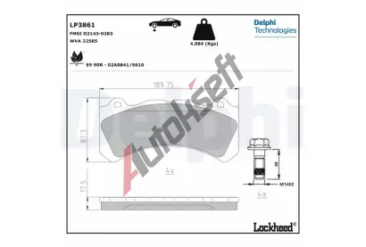 DELPHI Sada brzdovch destiek DF LP3861, LP3861