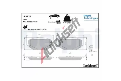 DELPHI Sada brzdovch destiek DF LP3875, LP3875