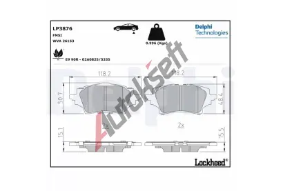 DELPHI Sada brzdovch destiek DF LP3876, LP3876