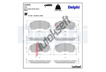 DELPHI Sada brzdov�ch desti�ek DF LP3905, LP3905