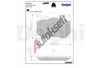 DELPHI Sada brzdovch destiek DF LP3916, LP3916