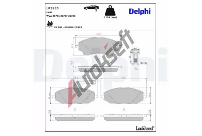 DELPHI Sada brzdov�ch desti�ek DF LP3935, LP3935