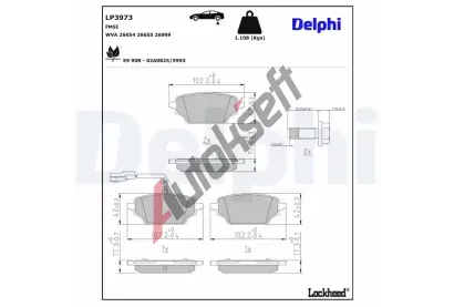 DELPHI Sada brzdov�ch desti�ek DF LP3973, LP3973