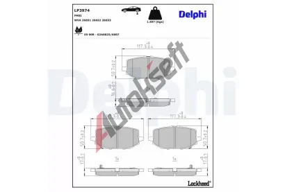 DELPHI Sada brzdov�ch desti�ek DF LP3974, LP3974