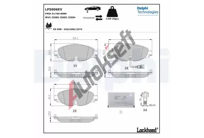 DELPHI Sada brzdovch destiek DF LP5006EV, LP5006EV