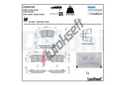 DELPHI Sada brzdovch destiek DF LP5021EV, LP5021EV