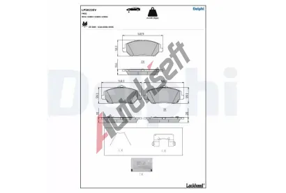 DELPHI Sada brzdovch destiek DF LP5023EV, LP5023EV