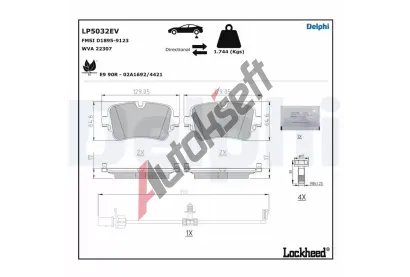 DELPHI Sada brzdovch destiek DF LP5032EV, LP5032EV