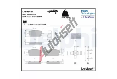 DELPHI Sada brzdovch destiek DF LP5034EV, LP5034EV