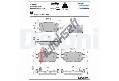 DELPHI Sada brzdovch destiek DF LP5036EV, LP5036EV