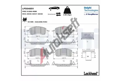 DELPHI Sada brzdov�ch desti�ek DF LP5040EV, LP5040EV